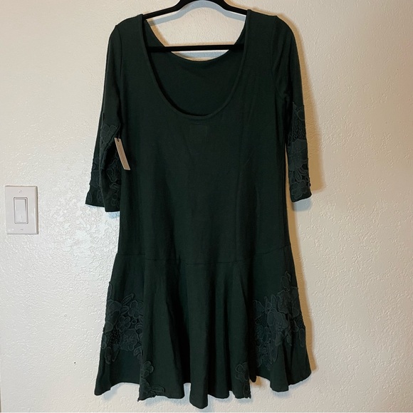 Anthropologie Maeve Tiera Lace Sweater Dress in Green. NWT. Size Small. - Picture 3 of 9